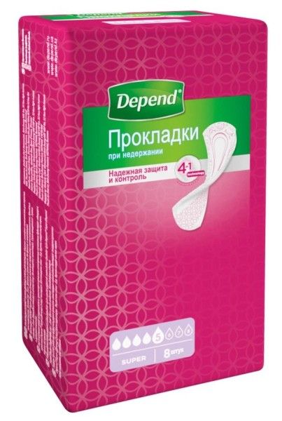 Изображение товара Прокладки урологические Depend Супер №8 Прокладки урологические Depend Супер №8 фотография