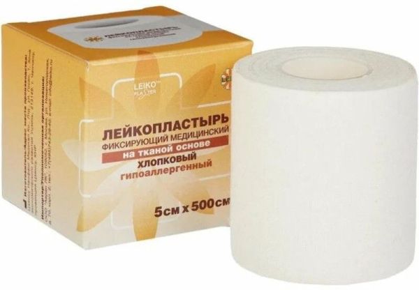 Изображение товара Лейкопластырь Leiko фиксирующий на тканой основе телесный 5смх500см Лейкопластырь Leiko фиксирующий на тканой основе телесный 5смх500см фотография