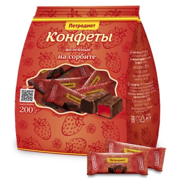 Изображение товара Конфеты петродиет желейно-фруктовые на сорбите 200г Конфеты петродиет желейно-фруктовые на сорбите 200г фотография
