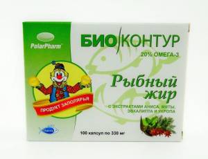 Рыбный жир биоконтур (анис, мята, эвкалипт, укроп) 100 капсул