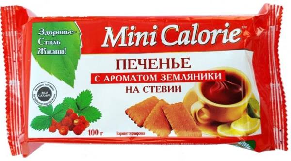 Изображение товара Печенье с ароматом земляники на стевии Mini Calorie 100г Печенье с ароматом земляники на стевии Mini Calorie 100г фотография